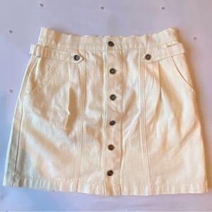Cream A line mini skirt